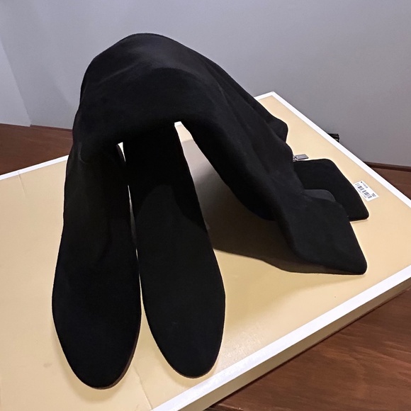 Michael Kors Sabrina  Black Suede Leather Boots, Size 9 M - Picture 15 of 16